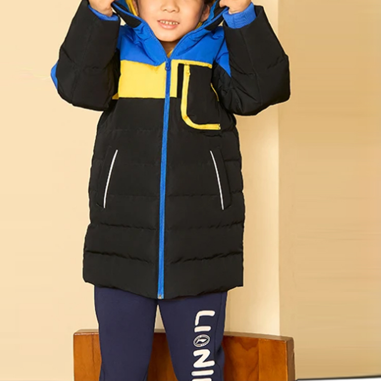 李宁正品童装羽绒服冬新款男小童眼镜羽绒服户外保暖外套YYMR039