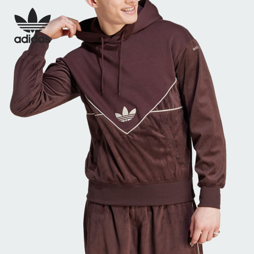 Adidas/阿迪达斯正品三叶草男子时尚拼接连帽运动卫衣II5788