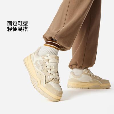 李宁正品冬季新款布欧女子轻盈回弹厚底耐穿日常休闲板鞋AGCV464