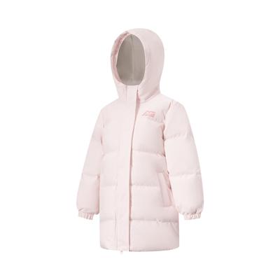 李宁正品户外系列女大童鸭绒保暖宽松百搭中长款羽绒服YYMU174