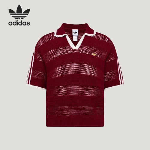 Adidas/阿迪达斯正品三叶草女士镂空套头短袖Polo衫KX0714