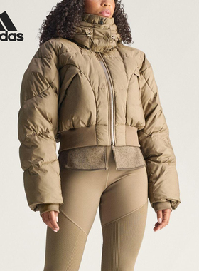 Adidas/阿迪达斯正品2025秋季款女士连帽保暖短款棉服JM3652