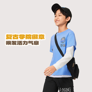 文化衫 男小大童运动生活系列简约圆领短袖 YHSU249 新款 李宁正品