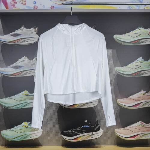 李宁正品健身系列女子纯色冰感舒适防晒宽松连帽外套AWDU476-10