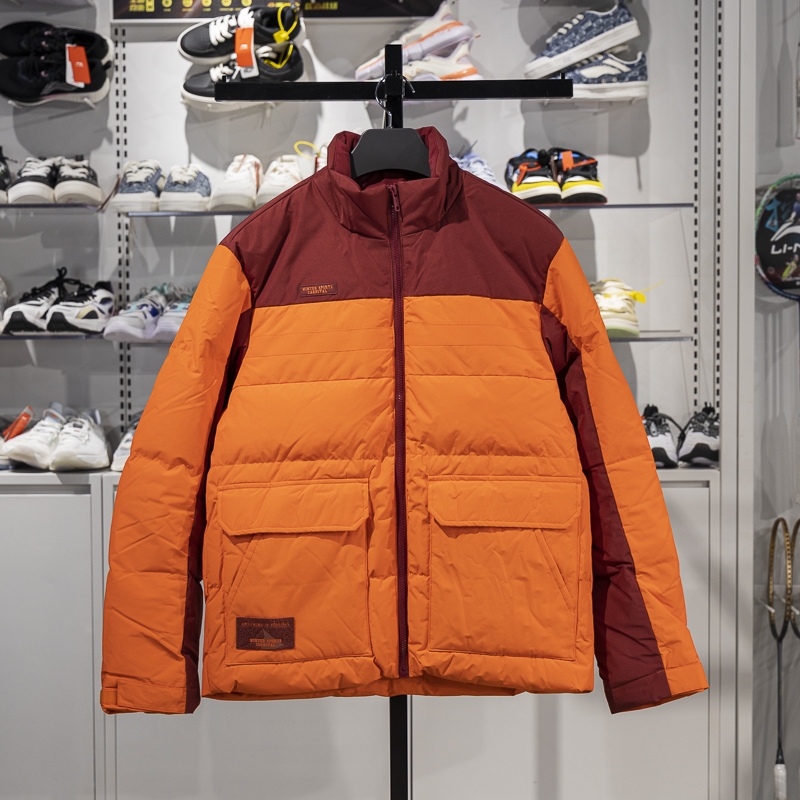 李宁正品2025春季新款男子防泼水保暖时尚休闲羽绒服AYMU531-7
