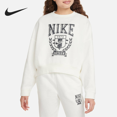 Nike/耐克正品新款大童印花加绒保暖圆领休闲卫衣FZ4722-133