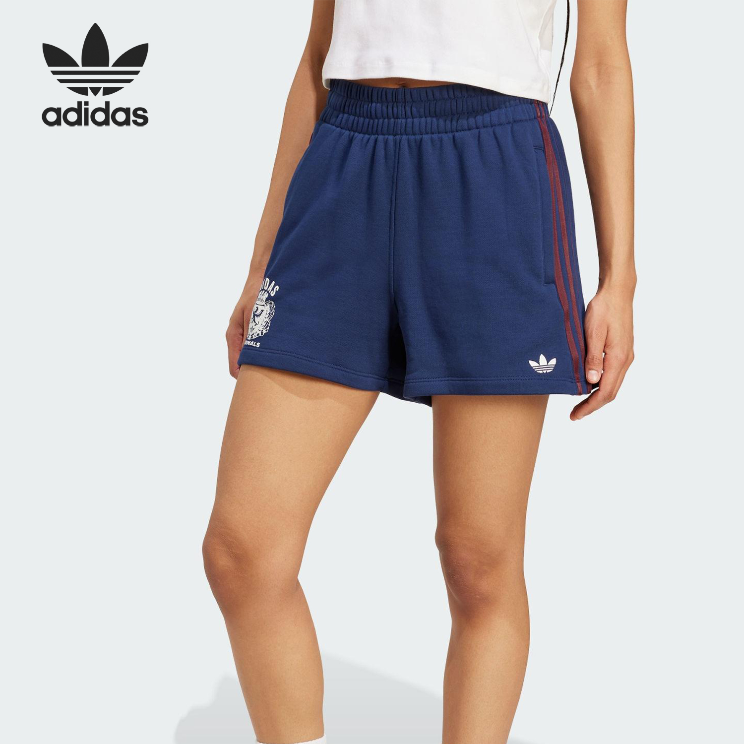 Adidas/阿迪达斯正品三叶草女士复古宽松运动训练短裤JW6065