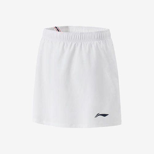 李宁正品羽毛球系列女子LOGO舒适车缝线运动休闲短裙ASKW066-2