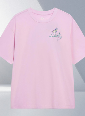 Lining/李宁正品中国文化系列女子宽松休闲透气短袖T恤AHST234