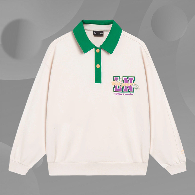 Lining/李宁正品新款女大童休闲运动POLO上衣长袖T恤YWDT040,童装/婴儿装/亲子装,卫衣/绒衫,淘宝优惠券,粉丝福利购,淘宝优惠卷