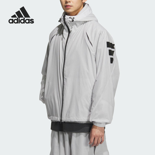 Adidas/阿迪达斯正品新款男士运动连帽梭织宽松外套JM6232