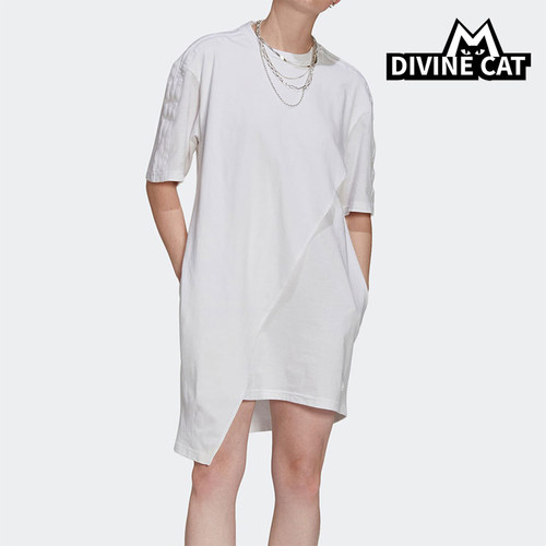 Adidas/阿迪达斯正品夏季三叶草女士运动圆领透气连衣裙GN3164