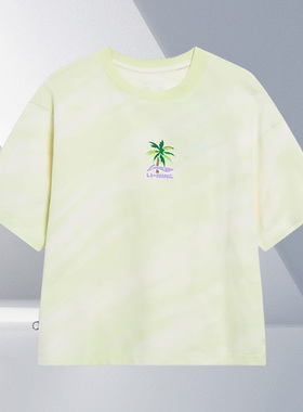 Lining/李宁正品运动潮流系列女子吸汗舒适圆领短袖T恤AHST194