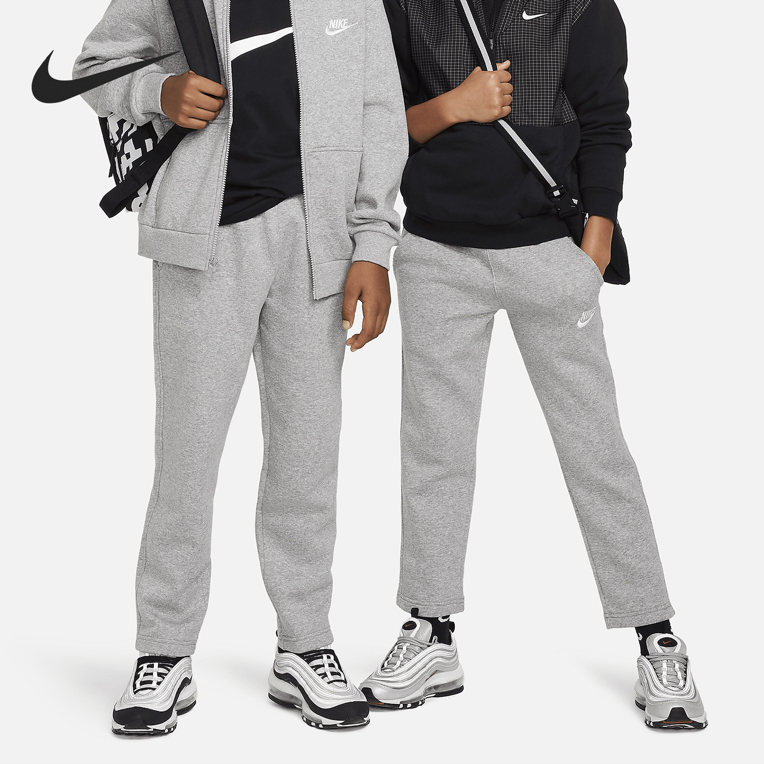 Nike/耐克正品舒适大童针织刺绣直筒运动休闲长裤FD3010-063