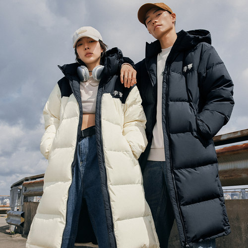 李宁正品男女连帽保暖羽绒服