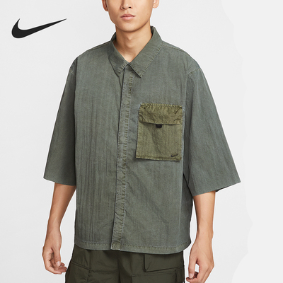 Nike/耐克正品2025 Tech男士翻领梭织宽松休闲上衣HJ2955-355