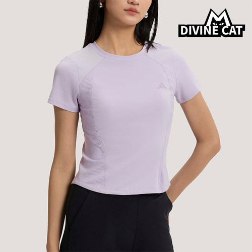 Adidas/阿迪达斯正品春季女士修身圆领时尚经典舒适运动T恤KH2647
