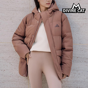 Adidas LINEAR男女运动保暖连帽休闲羽绒服KQ5521 阿迪达斯正品