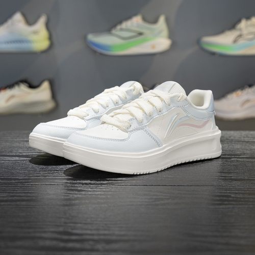 李宁正品元宵女子防滑耐磨透气百搭运动休闲低帮板鞋AGCV316-4