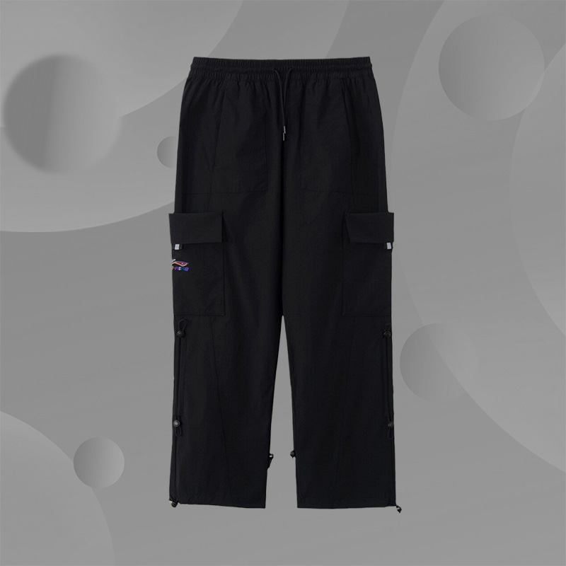 中国李宁正品同款男子宽松运动潮流束脚休闲长裤AKXR119