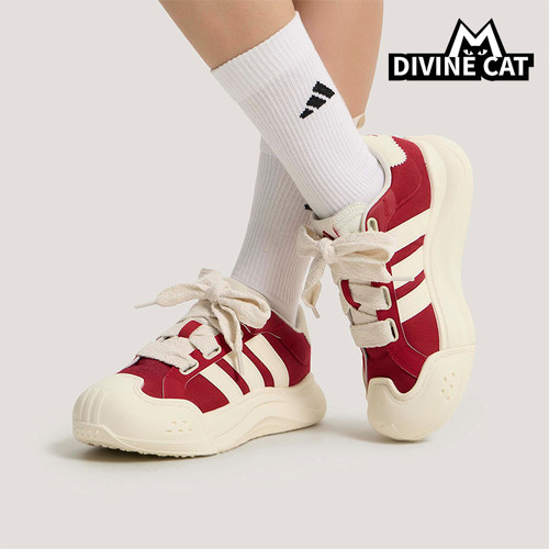 Adidas/阿迪达斯正品2026女士系带网球潮流厚底耐磨运动鞋KH7981