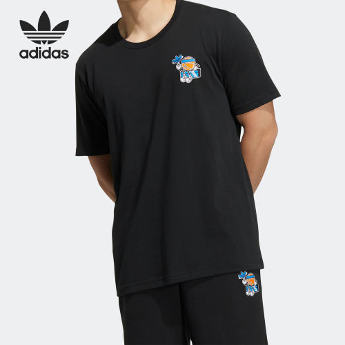 Adidas/阿迪达斯正品三叶草男子宽松印花运动短袖T恤H49571