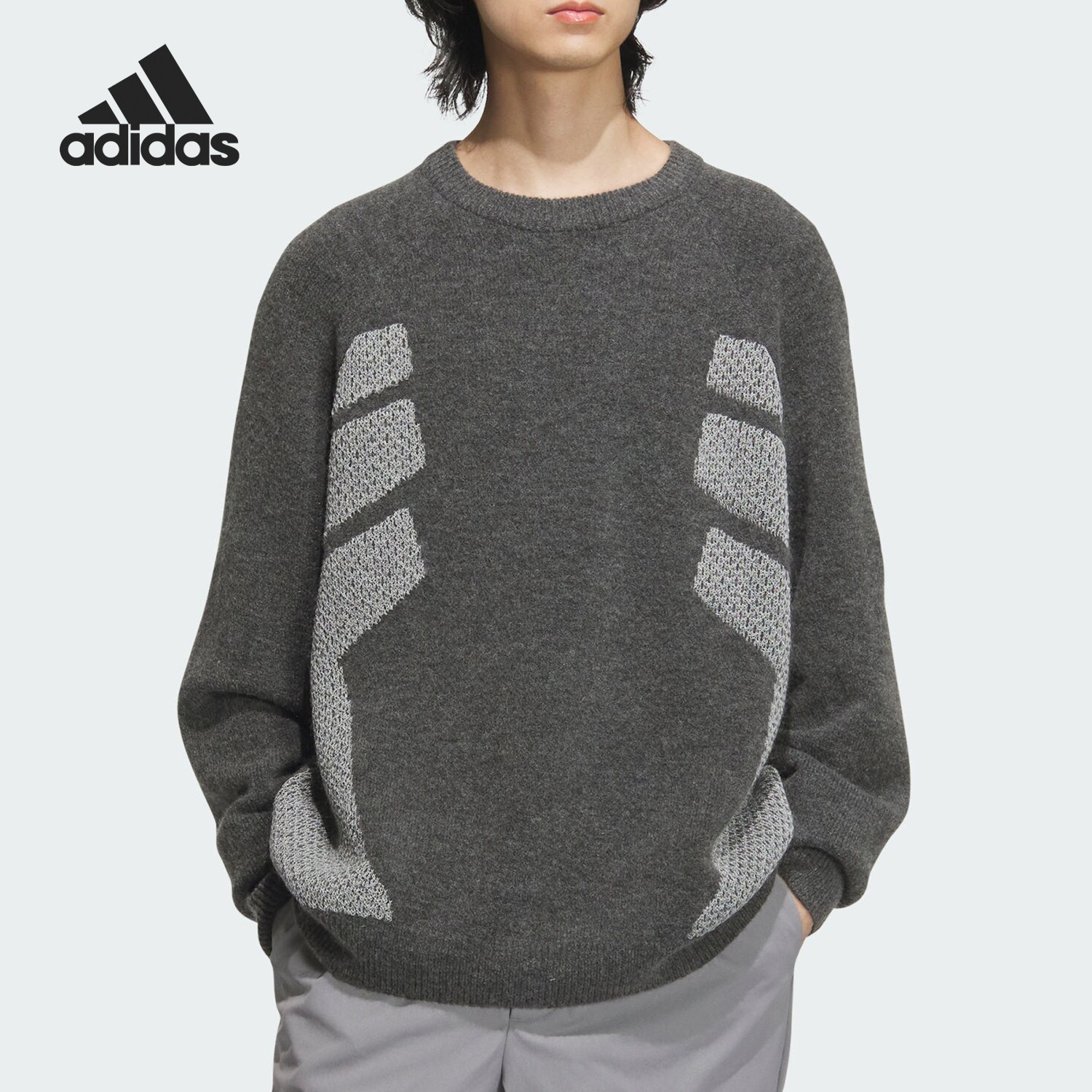 Adidas/阿迪达斯正品FUSTL P CREW男士圆领针织卫衣JW6683