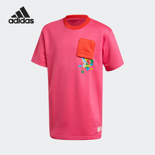 Adidas/阿迪达斯正品2025大童圆领时尚宽松休闲短袖GN6775