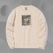 套头无帽时尚 男女同款 休闲圆领套头运动卫衣AWDQ477 新款 李宁正品