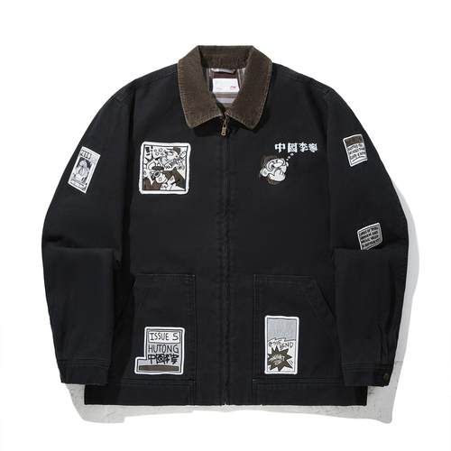 李宁正品Atticus Torre艺术家限定系列男子潮流宽松短棉服AJMV281