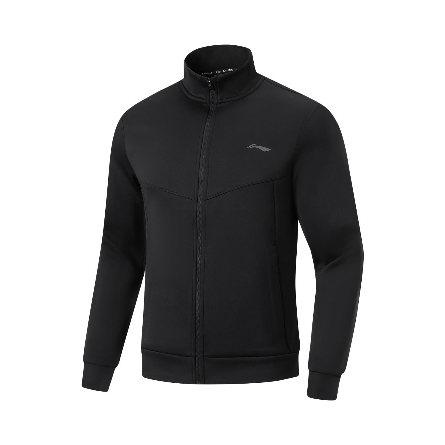 李宁正品健身系列男子宽松透气运动训练针织立领夹克外套AFDVH23