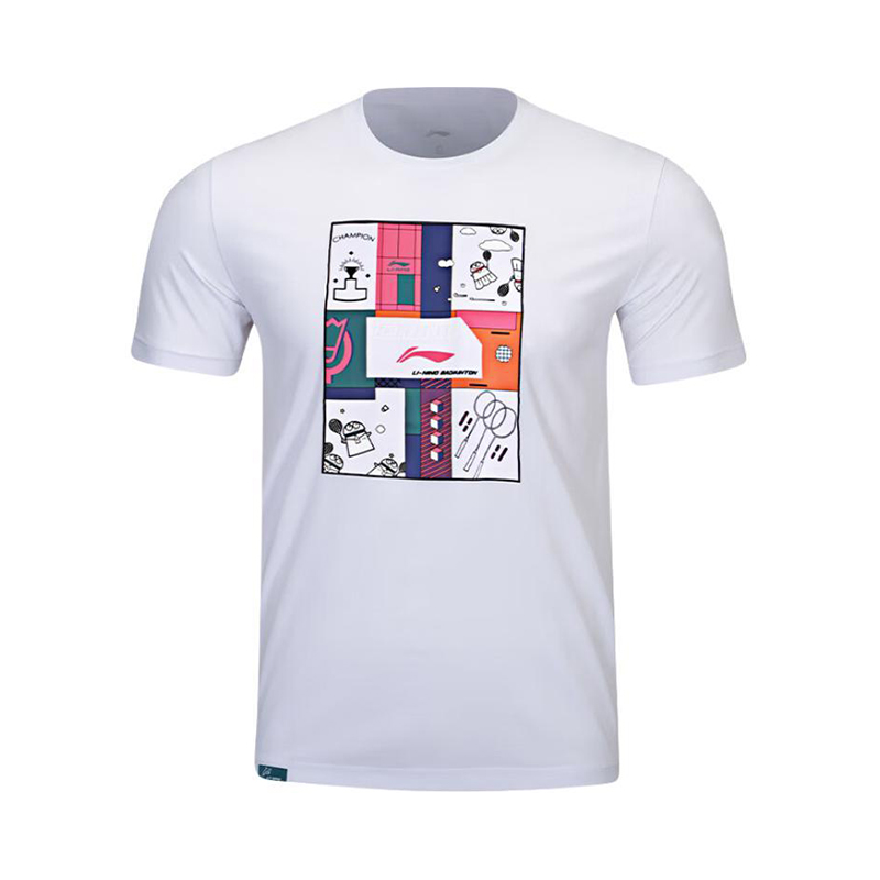 李宁正品羽毛球系列男女同款速干透气运动圆领短袖T恤AHSU949-2