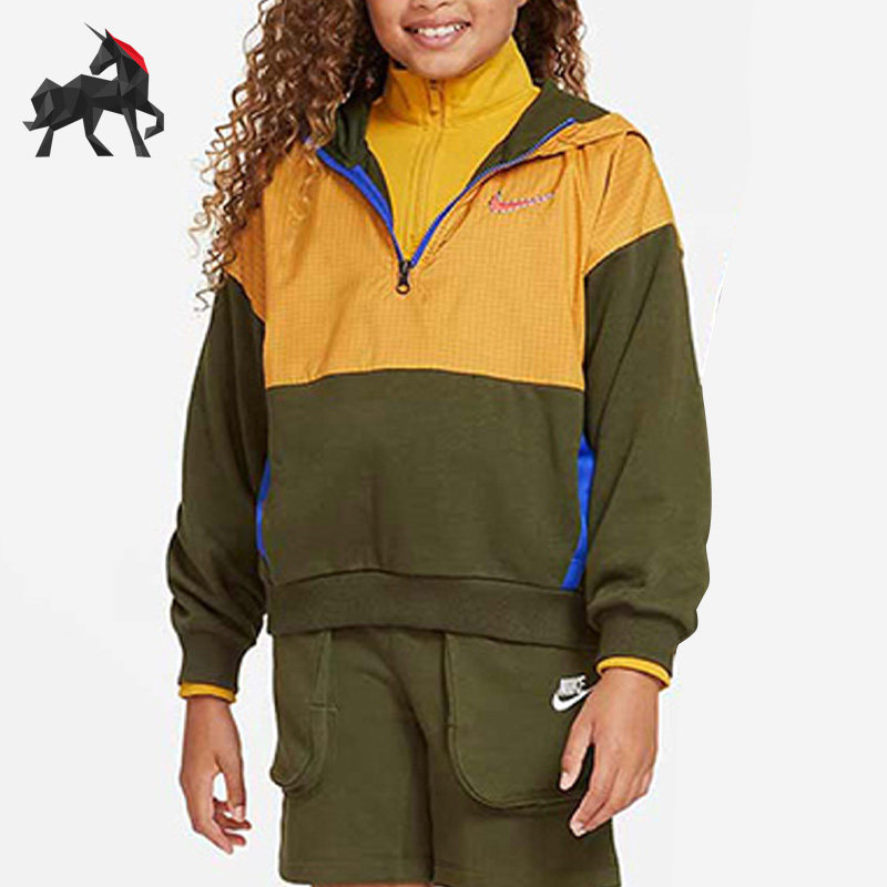 Nike/耐克正品秋大童运动休闲舒适半拉链连帽卫衣 DQ8743-326,童装/婴儿装/亲子装,卫衣/绒衫,淘宝优惠券,粉丝福利购,淘宝优惠卷