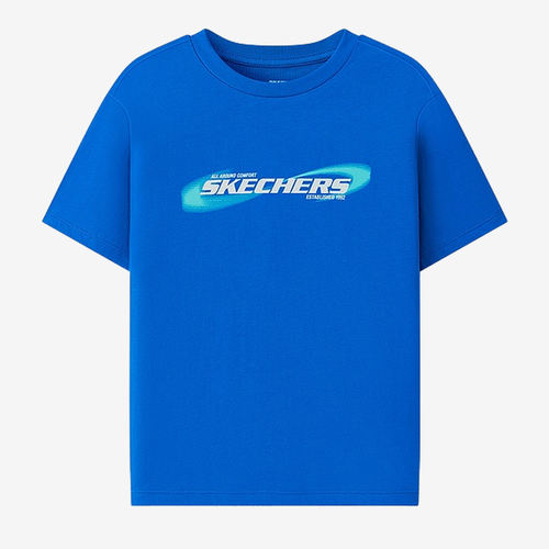 Skechers斯凯奇正品舒适精选儿童圆领套头短袖T恤L225K092-013W