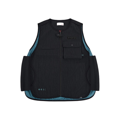 李宁正品2025新款男子运动宽松透气百搭休闲拉链单马甲AMDV095-3