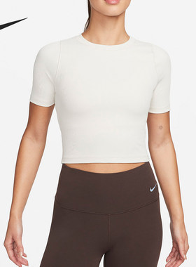 Nike/耐克正品新款女士短款针织透气圆领短袖T恤FN7468-104