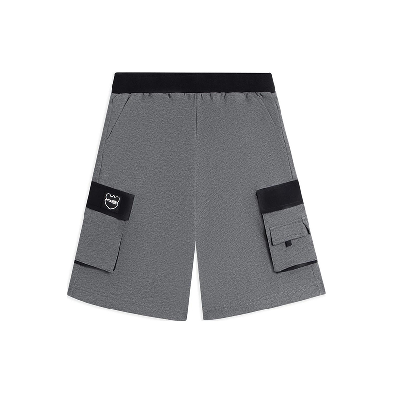 李宁正品长隆联名系列大童印花宽松透气针织运动短裤YKSR159-1