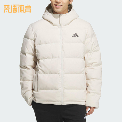 Adidas/阿迪达斯正品2025男士简约运动休闲连帽保暖羽绒服KF4398