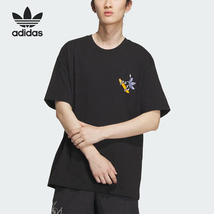 Adidas/阿迪达斯正品三叶草系列男子印花运动短袖T恤IN1044