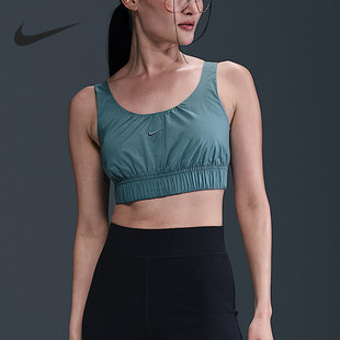 Nike/耐克正品2025女士透气刺绣修身短款运动背心HM6974-006