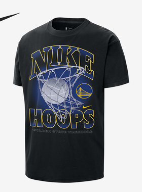 Nike/耐克正品NBA男士字母印花复古针织短袖T恤HQ1281-010