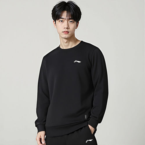LI-NING李宁正品LiNing男款宽松圆领logo潮流穿搭卫衣AWDTE55-2