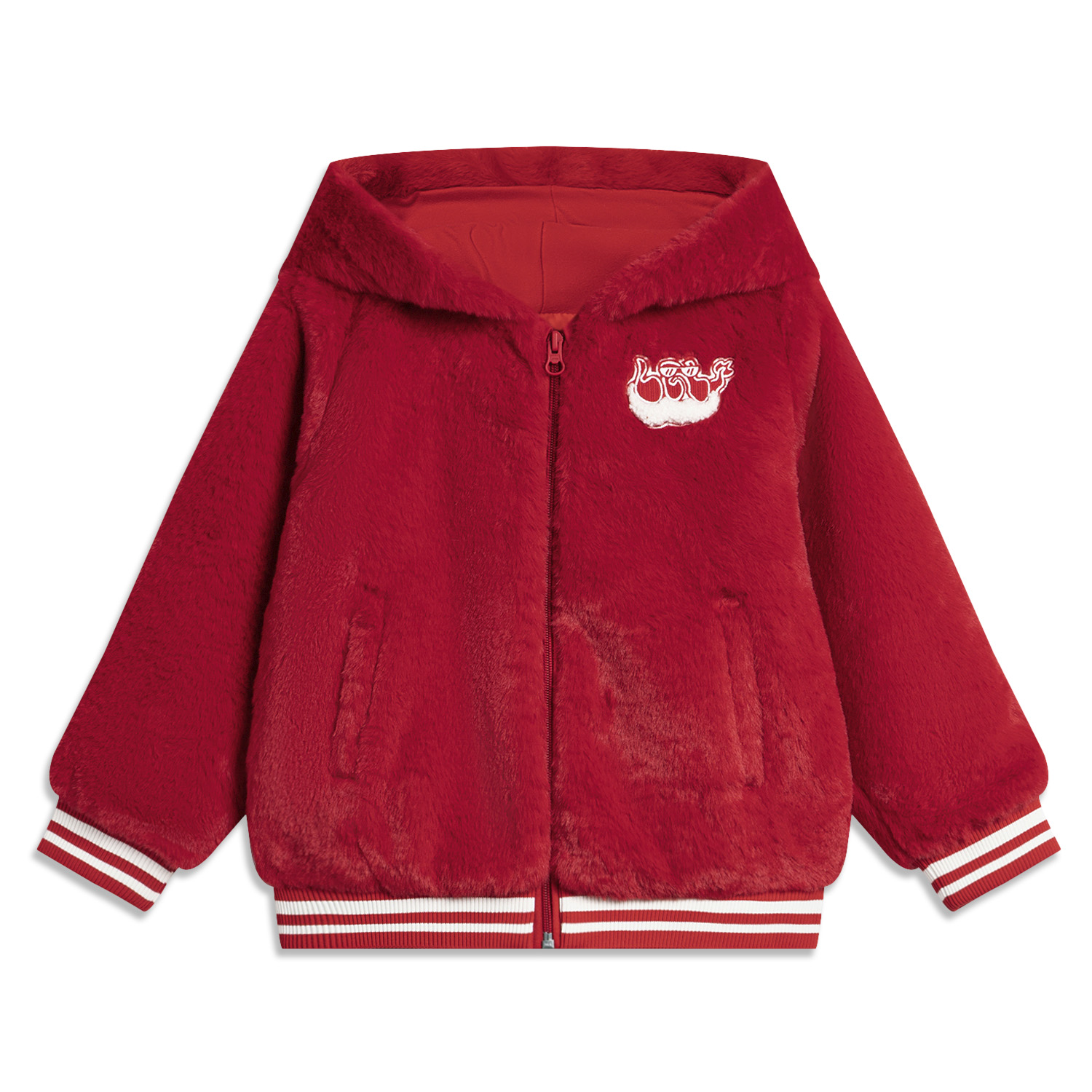 Lining/李宁正品小童运动生活系列时尚防风保暖针织外套YFDU024