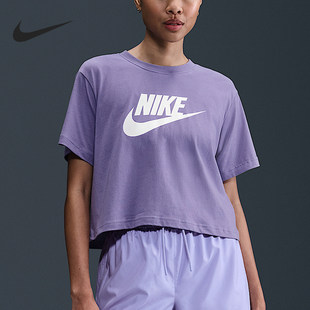 BV6176 Nike 印花圆领短袖 2025女士运动宽松短款 527 耐克正品