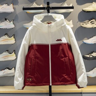 李宁正品中国文化系列故宫联名女子时尚潮流连帽棉服AJMW084-2