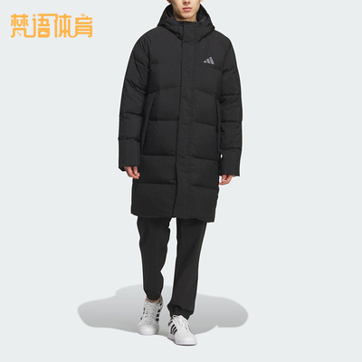 Adidas/阿迪达斯正品冬季男女防风保暖连帽运动长款羽绒服KQ5514