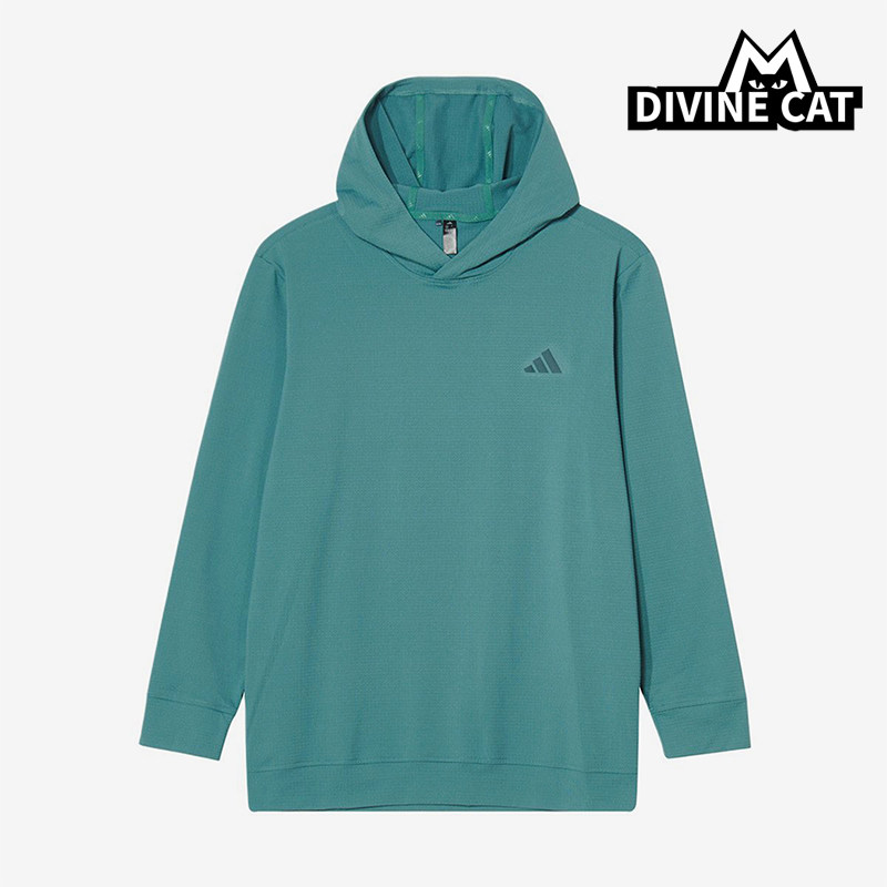 Adidas/阿迪达斯正品新款男绿色高尔夫经典简约连帽卫衣JX4192