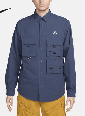 Nike/耐克正品Dri-FIT男士翻领单排扣长袖衬衫T恤DN3936-437