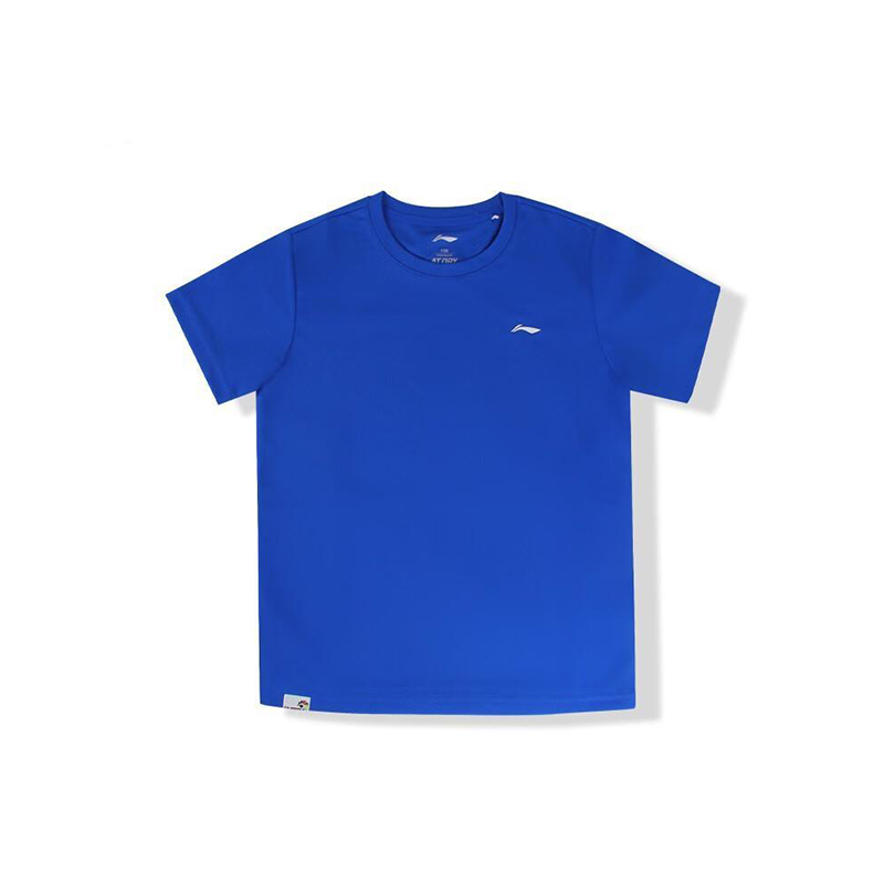 李宁正品羽毛球系列大童专业比赛训练圆领套头短袖T恤AHSR794-3