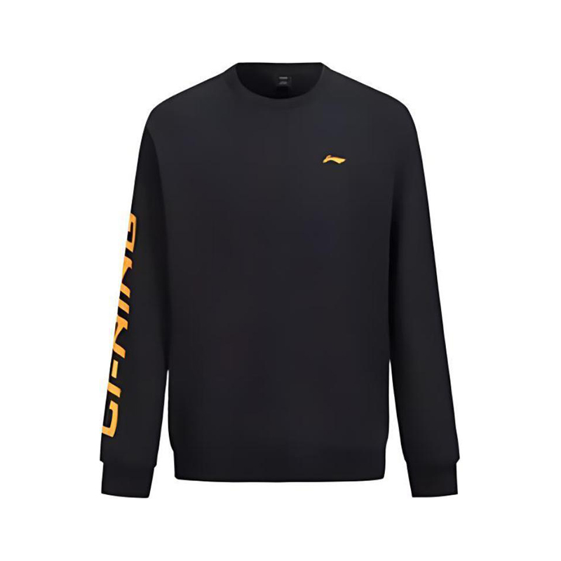 李宁正品2025新款男子经典复古加绒运动圆领卫衣套头衫YWDU373-2